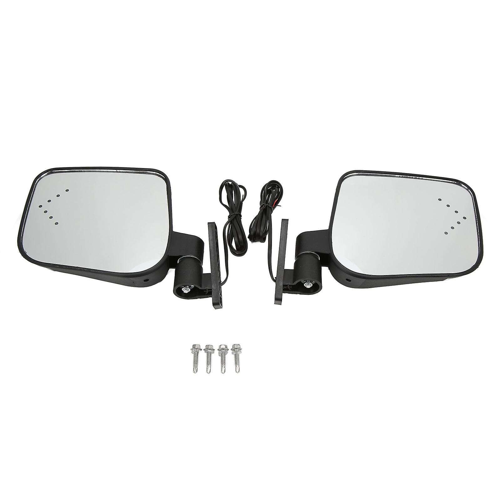 2pcs Club Car Led Rear View Mirror With Turn Signal Light 180 Adjustable Joint Replacement For Ezgo