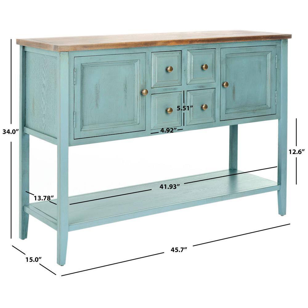 SAFAVIEH Charlotte BlueBrown Buffet Storage Console Table AMH6517B