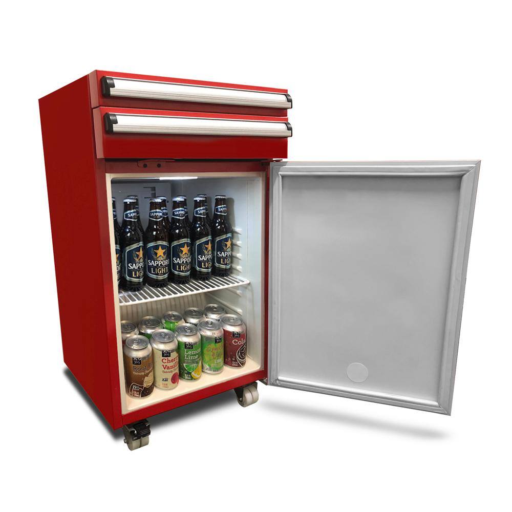 Whynter Portable 1.8 cu. ft. Tool Box Refrigerator in Red with 2 Drawers and Lock TBR-185SR