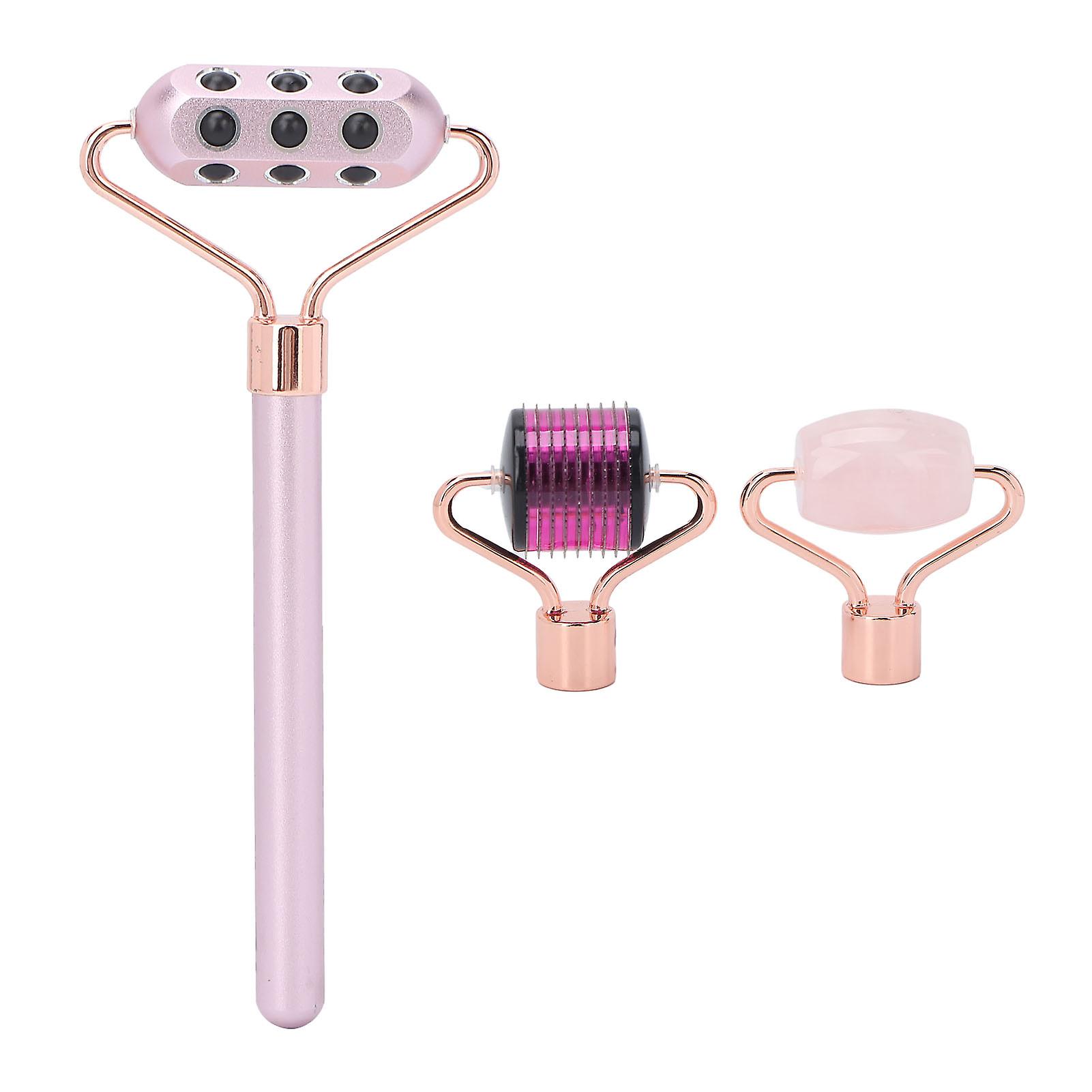 3 In 1 Gua Sha Facial Tool Set Facial Titanium Microneedle Roller Massager Tools