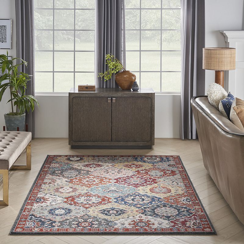 Nourison Parisa Floral Mosaic Wool Indoor Rug