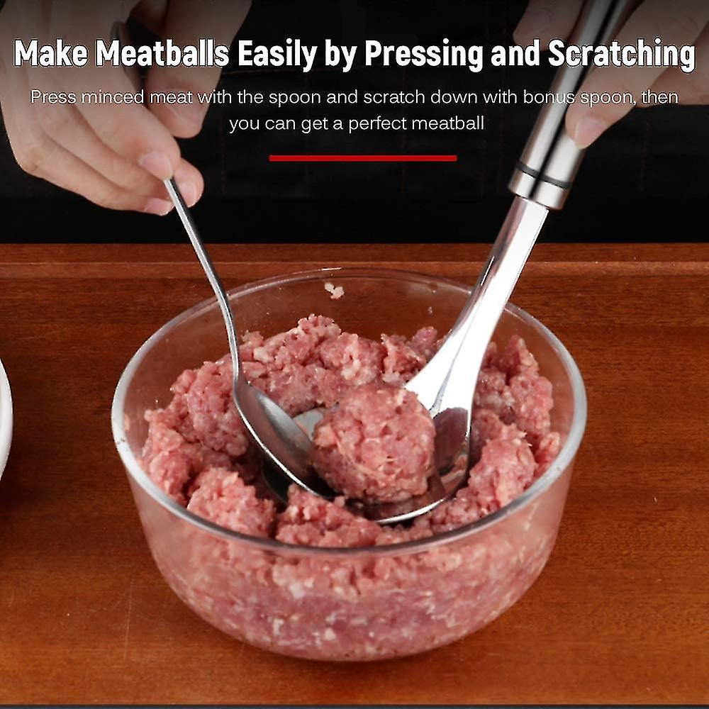 Meatball Spoon， Stainless Steel Non-stick Meat Ball Scoop