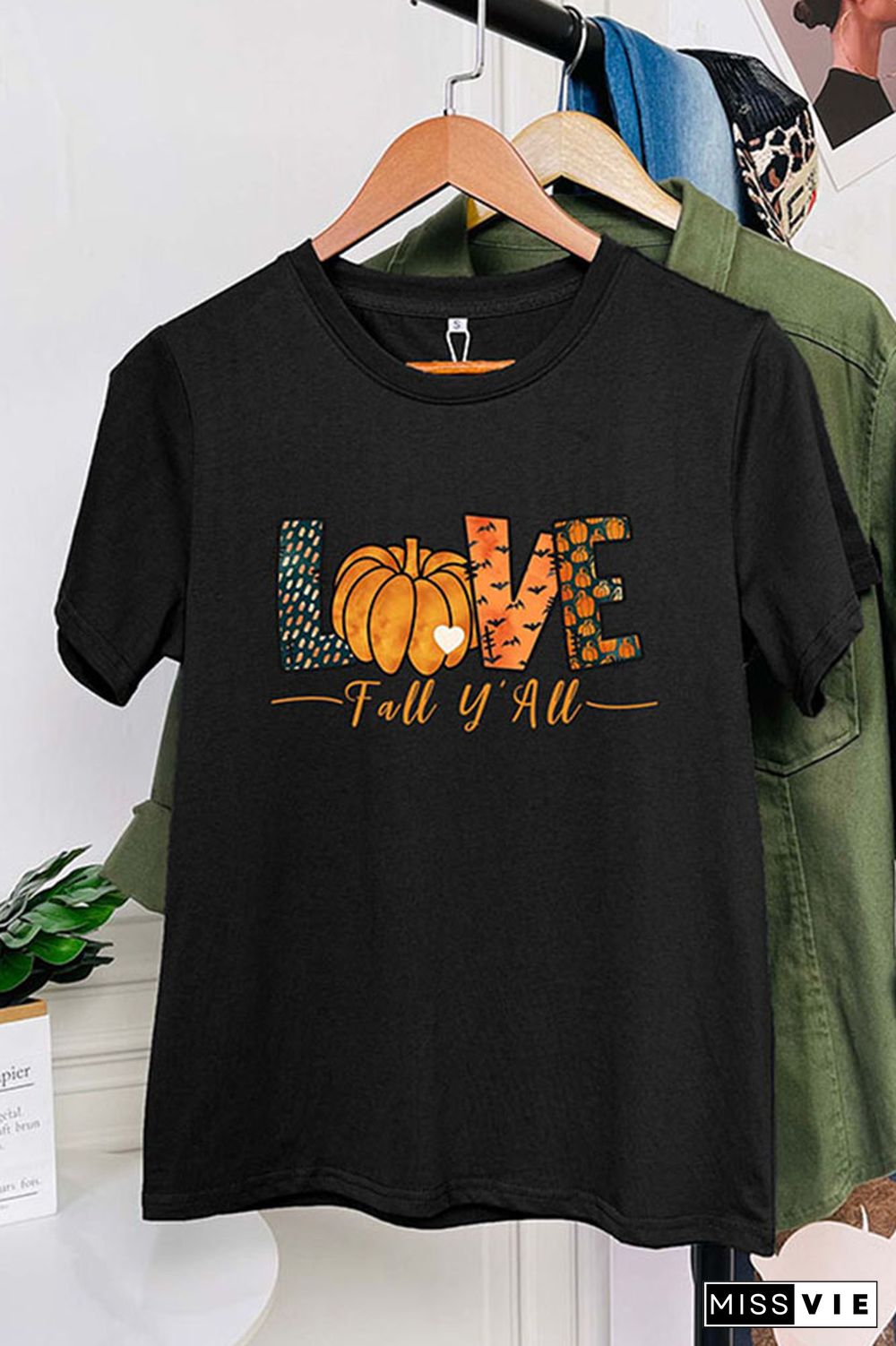 Pumpkin Fall Y'all Shirts Women Graphic Tees Wholesale