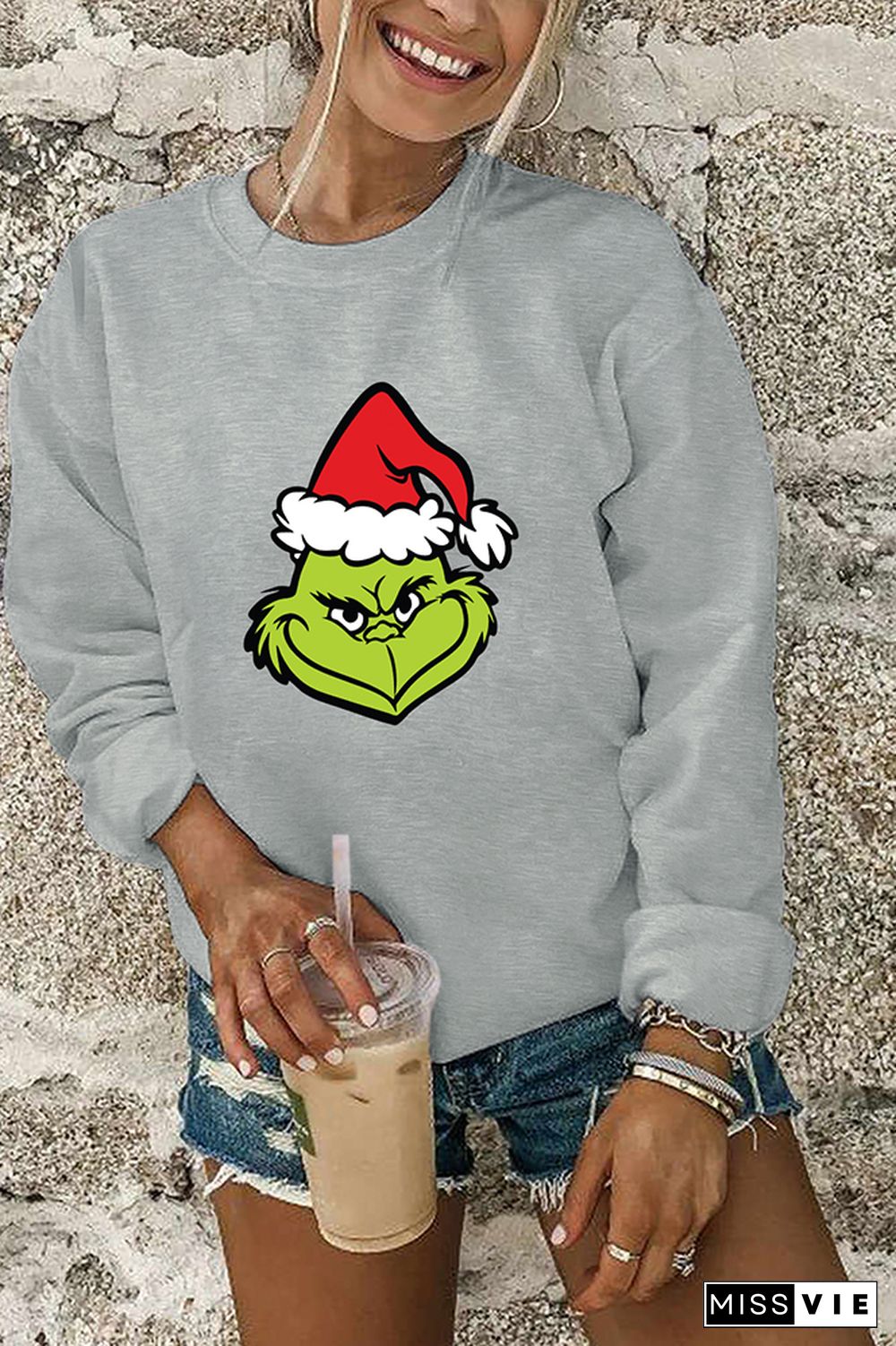 Christmas Grinch Face Sweatshirt Wholesale