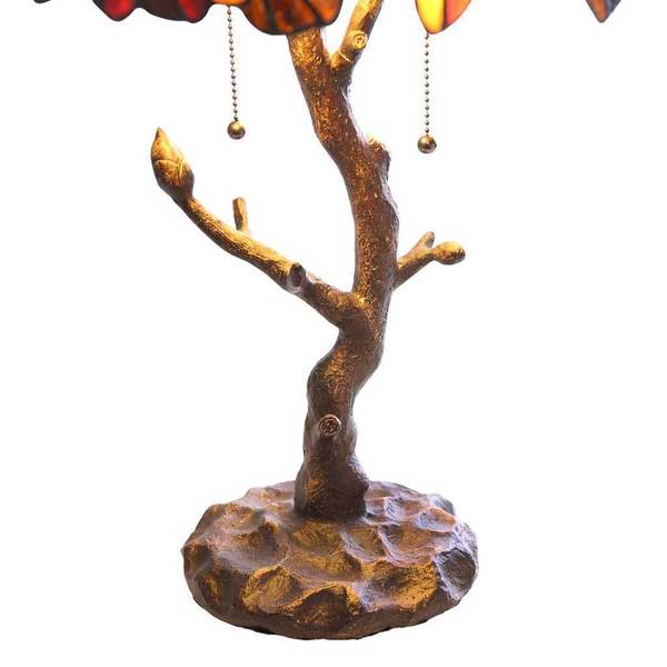 Copper Grove Eugenia Stained Glass 24.5-inch -style Lamp with Tree Trunk Base - 16