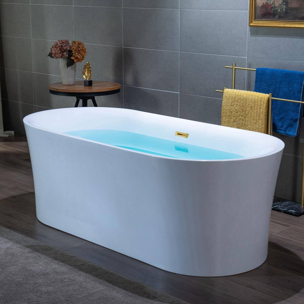 WOODBRIDGE Camden 67 in. Acrylic FlatBottom Double Ended Bathtub