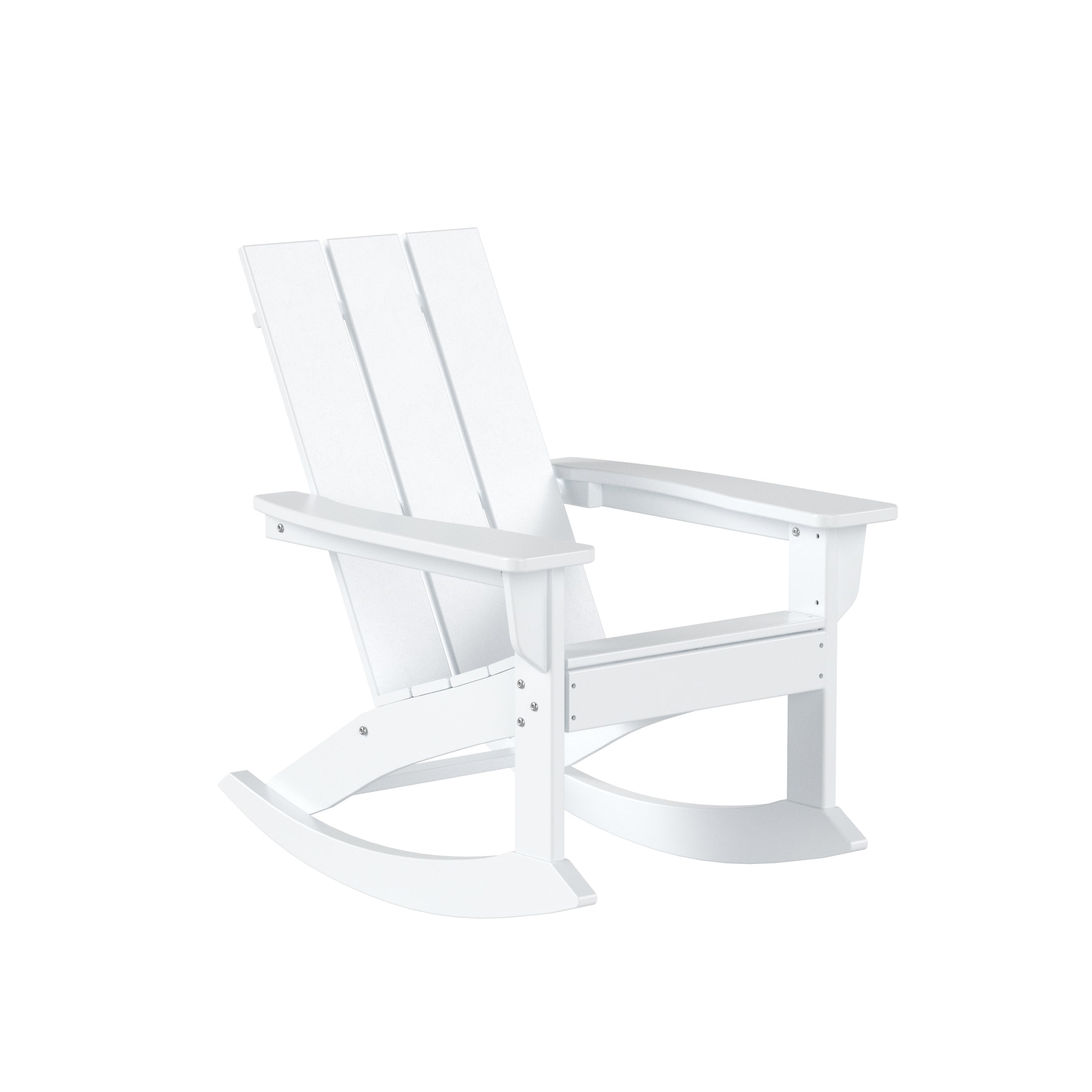 GARDEN Set of 2 Modern Plastic Outdoor Rocking Chairs for Patio Porch, White