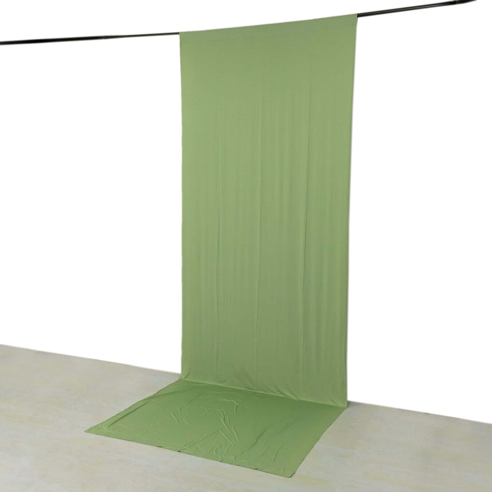 Sage Green 4-Way Stretch Spandex Backdrop Drape Curtain, Wrinkle Resistant Event Divider Panel with Rod Pockets - 5ftx14ft