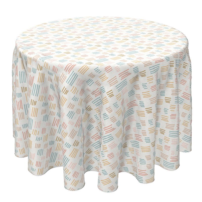 Round Tablecloth， 100% Cotton， 60 Round， Modern Doodles