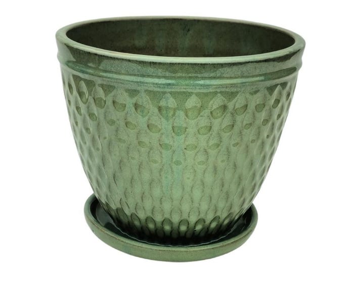 Waffle Planter， Seafoam， Large - ASCBRP6SFL