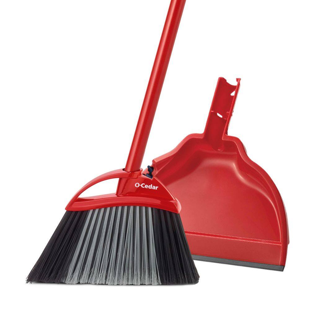 O-Cedar PowerCorner Angle Broom with Dust Pan (3-Piece Handle) 169602