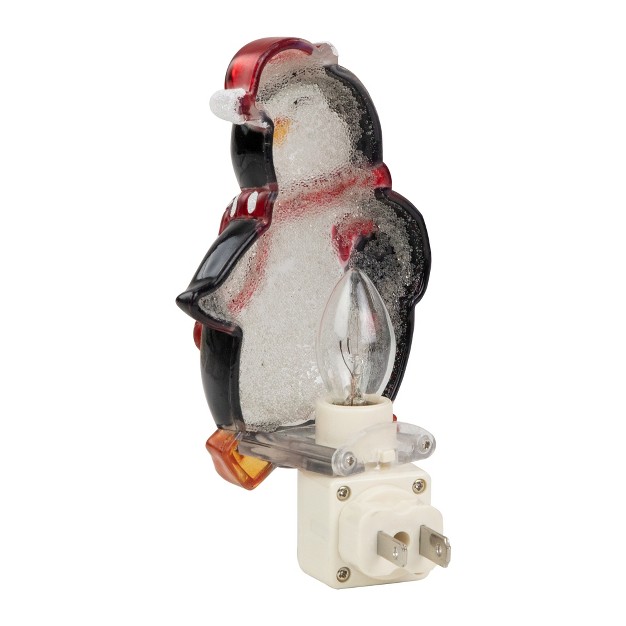 Black And Red Happy Penguin In Santa Hat Christmas Night Light