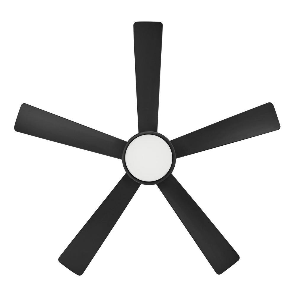 Hampton Bay Hawkspur 52 in. Integrated LED CCT IndoorOutdoor Matte Black Ceiling Fan with Light and Remote Control AK424-MBK