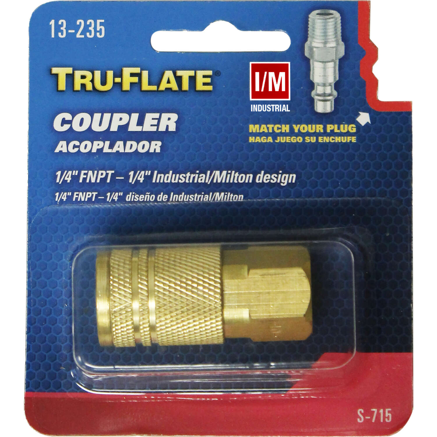 Tru-Flate Brass Quick Change Coupler 1/4 in. FPT 1 pc