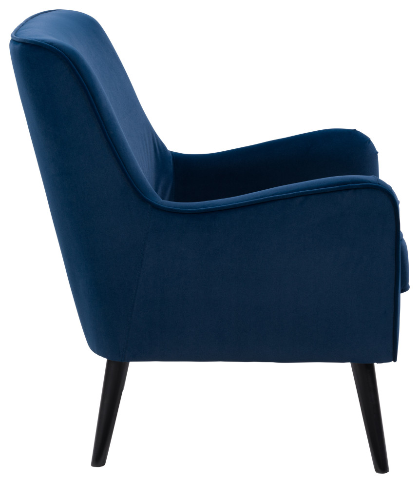 CorLiving Elwood Velvet Upholstered Modern Accent Chair   Midcentury   Armchairs And Accent Chairs   by CorLiving Distribution LLC  Houzz