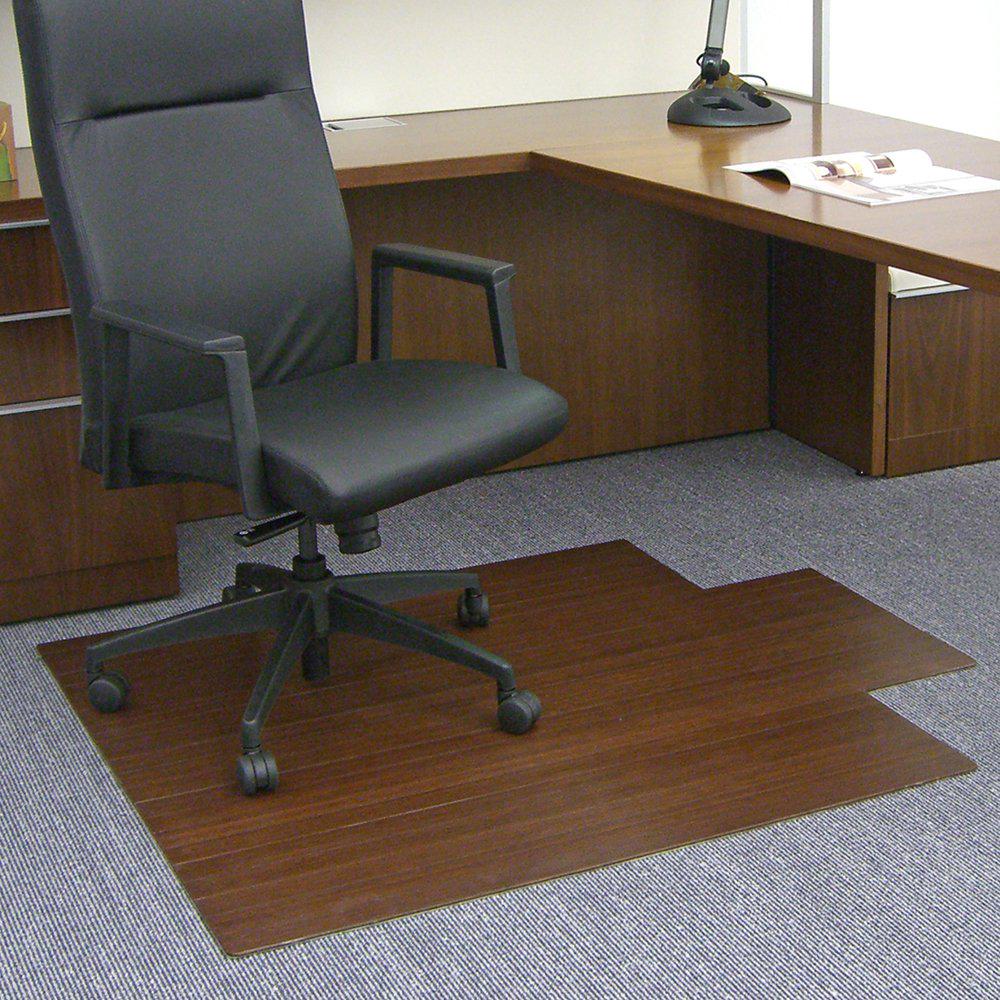 Dark Cherry 44 in. x 52 in. Bamboo Roll-Up Office Chair Mat