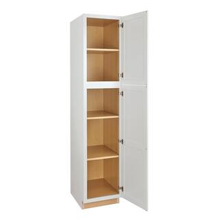 Hampton Bay Westfield Feather White Shaker Stock Assembled Pantry Cabinet (18 in. W x 23.75 in. D x 84 in. H) F11U18R