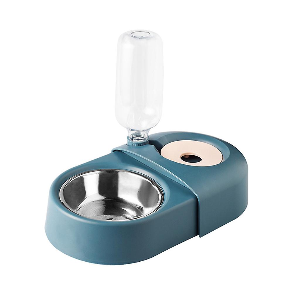 Pet Cat Bowl Automatic Feeder 2-in-1 Dog Cat Food Bowl With Water Fountain Double Bowl Drinking Raised Stand Dish Bowls For Cats