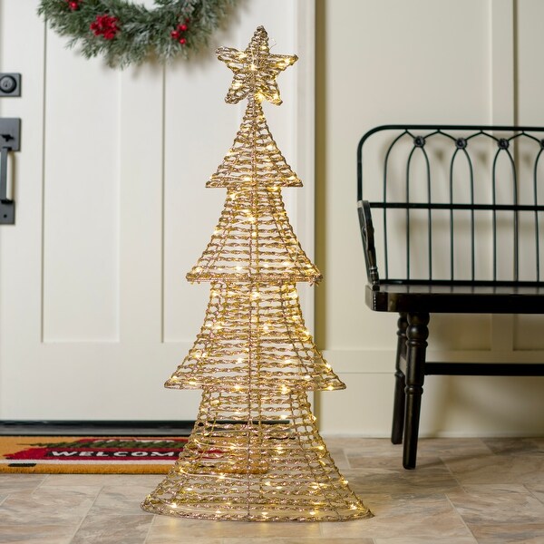 PreLit Champagne Glitter Christmas Tree，32 in.