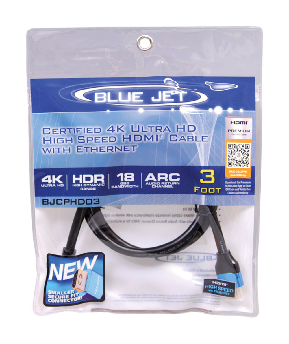 CABLE 4K HDMI W/ETHR 3'