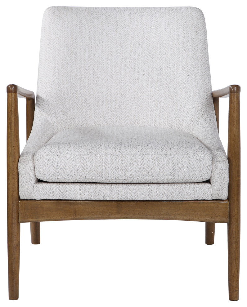 Uttermost Bev White Accent chair   Midcentury   Armchairs And Accent Chairs   by Lighting World Decorators  Houzz