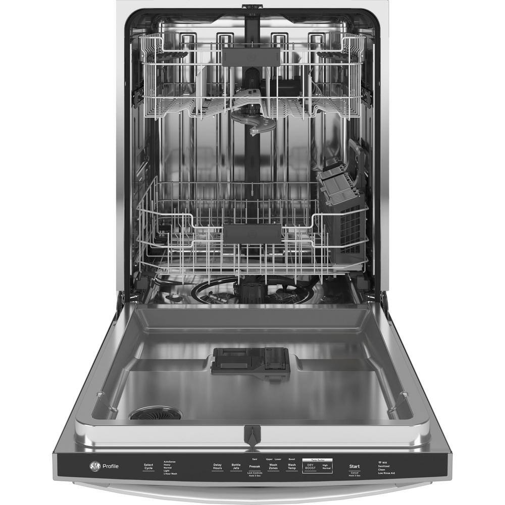 GE Profile 24 in. Smart Built-In Top Control Fingerprint Resistant Stainless Steel Dishwasher wStainless Tub Sanitize 42 dBA PDT775SYNFS