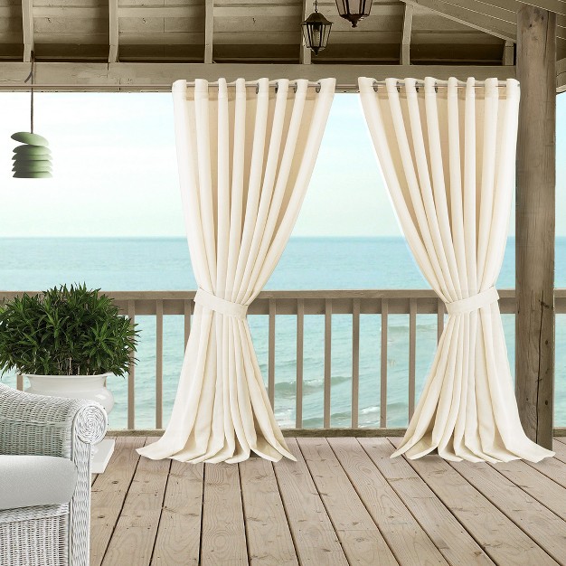 Carmen Sheer Extra Wide Indoor outdoor Single Window Curtain For Patio Porch Cabana Pergola Deck Elrene Home Fashions