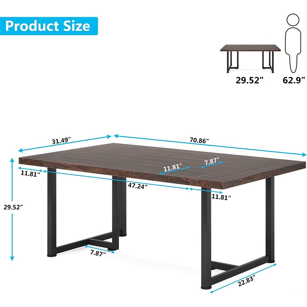 Industrial Rectangular 6 Seat Dining Table Kitchen Table for Dining Room Kitchen Home