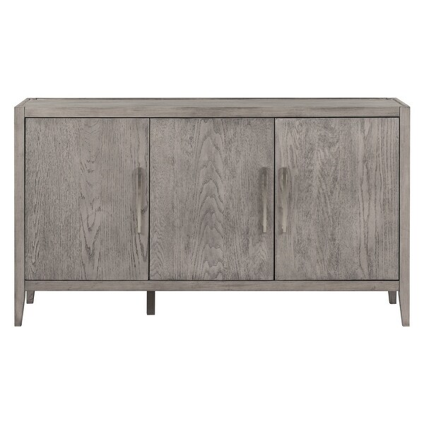 Modern Storage Cabinet Sideboard with 3 Metal Handles and 3 Doors， Wooden Cabinet with Adjustable Shelf for Entryway， Living Room