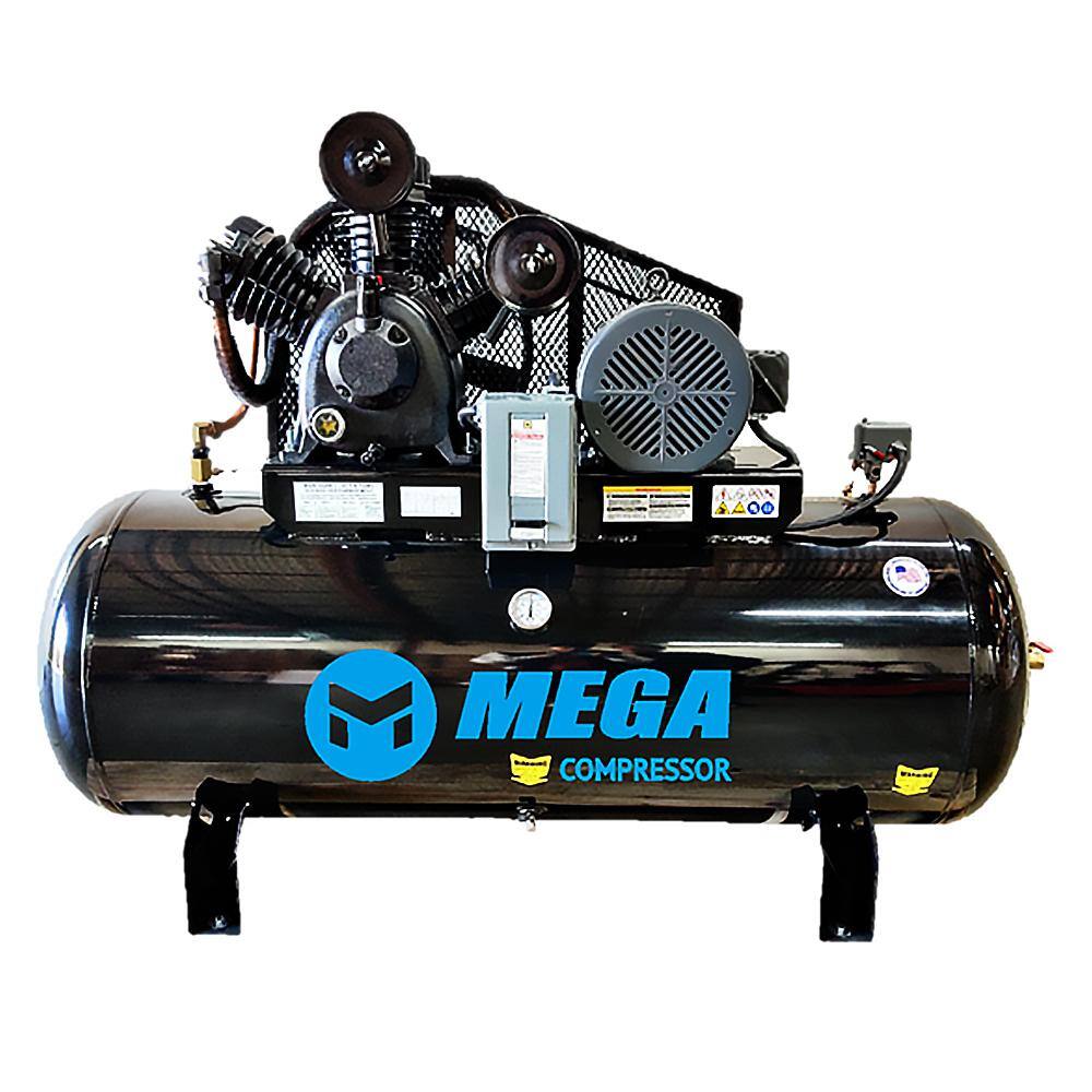 Mega Compressor 120 Gal. 10 HP 175 PSI Electric Horizontal Air Compressor MP-10120H3-W