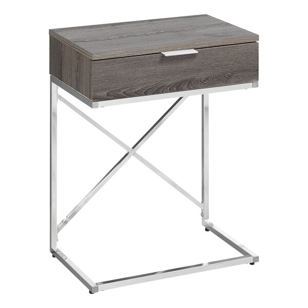 Accent Table， Side， End， Nightstand， Lamp， Storage Drawer， Living Room， Bedroom， Metal， Laminate， Chrome， Contemporary