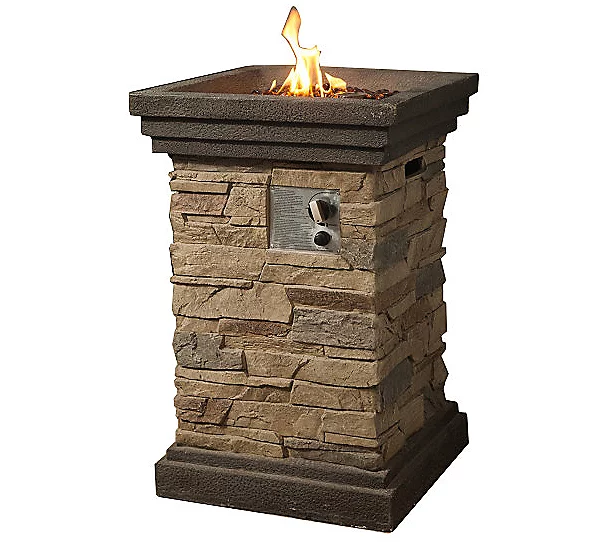 Teamson Home 20 Square Column Gas Fire Pit