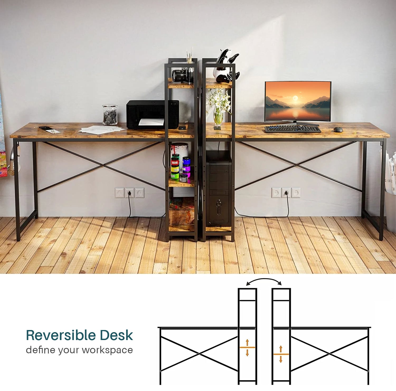 Computer Desk Study Writing Table PC Desk 47 inch/55