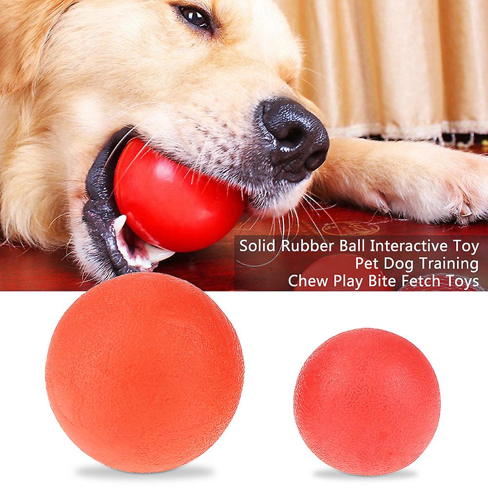 Solid Rubber Ball Interactive Toy Pet Dog Training Chew Play Bite Fetch Toys S