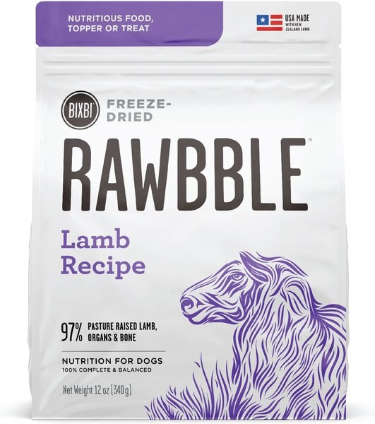 BIXBI Rawbble Lamb Recipe Grain-Free Freeze-Dried Dog Food