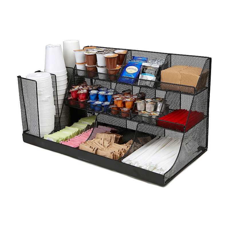 Mind Reader 14 Compartment 3 Tier Large Breakroom Condiment Organizer