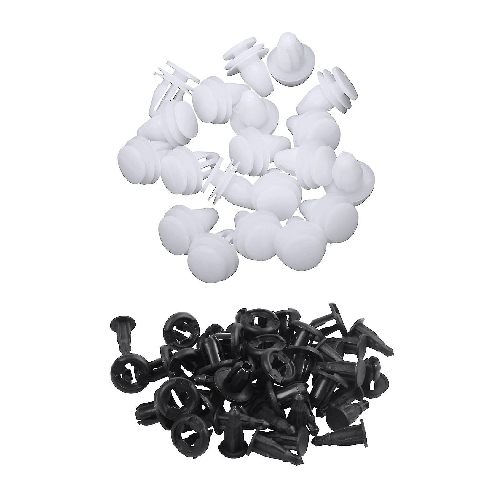 25 Pcs Plastic Push In Car Bumper Fender Door Rivets Clip 10mm Hole With 20 Pcs Car White Rivet Doo