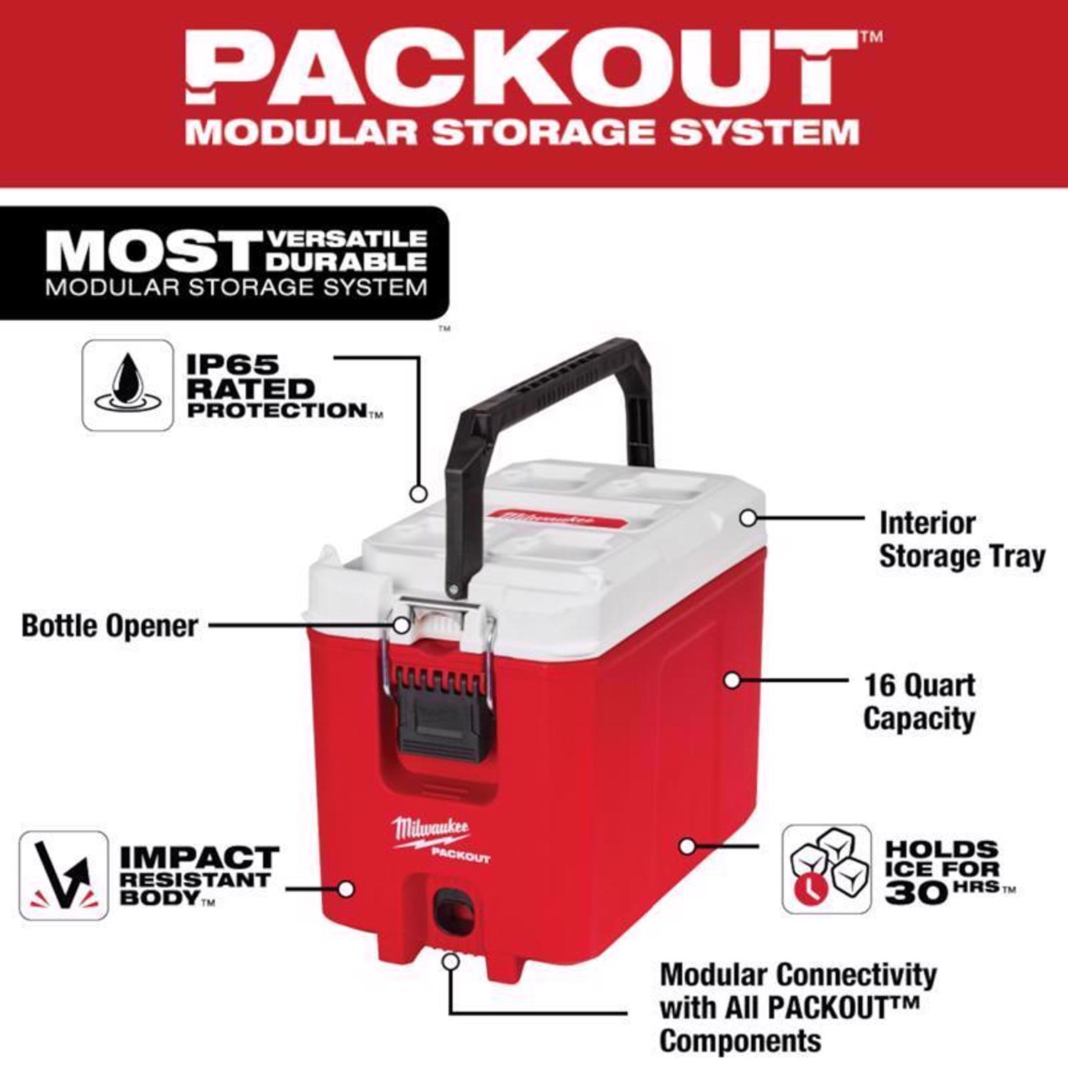 MW Packout Red 16 qt Cooler