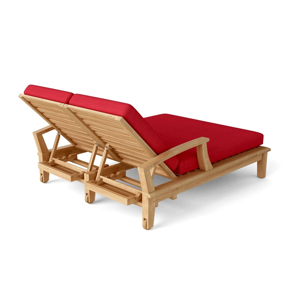 Brianna Double Sun Lounger with Arms   Wheels