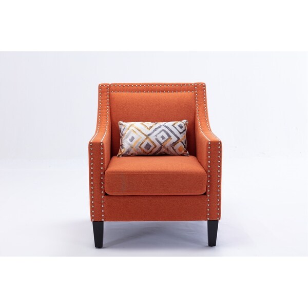 Accent Armchair Living Room Chair with Nailheads and Solid Wood Legs