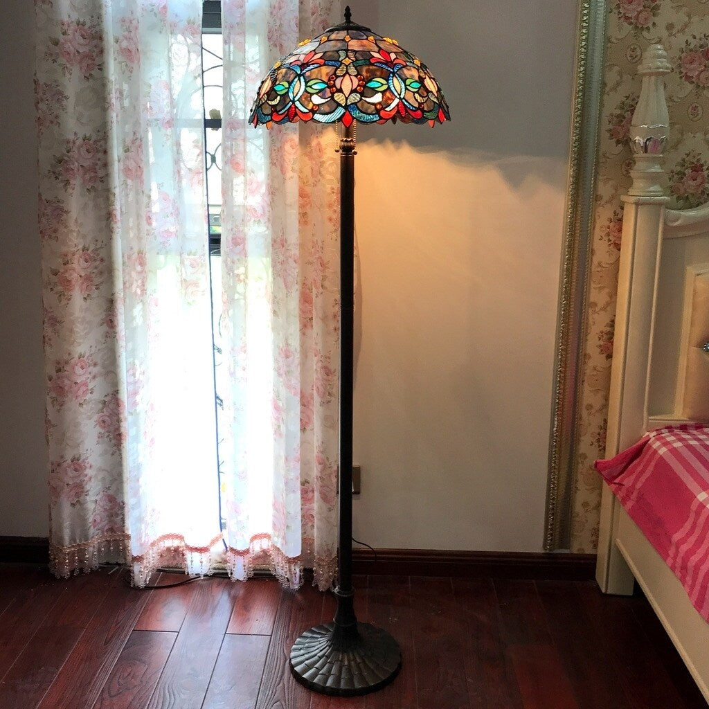 Chloe  Tiffany Style Victorian Design 2-light Dark Antique Bronze Floor Lamp