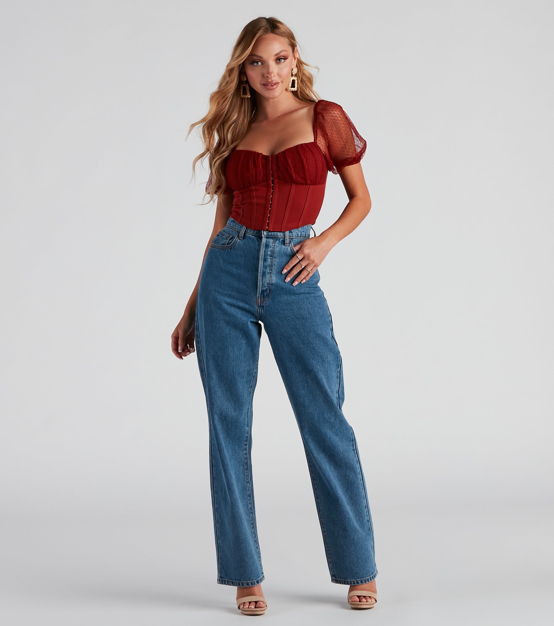 Total Sweetheart Puff Sleeve Corset Top