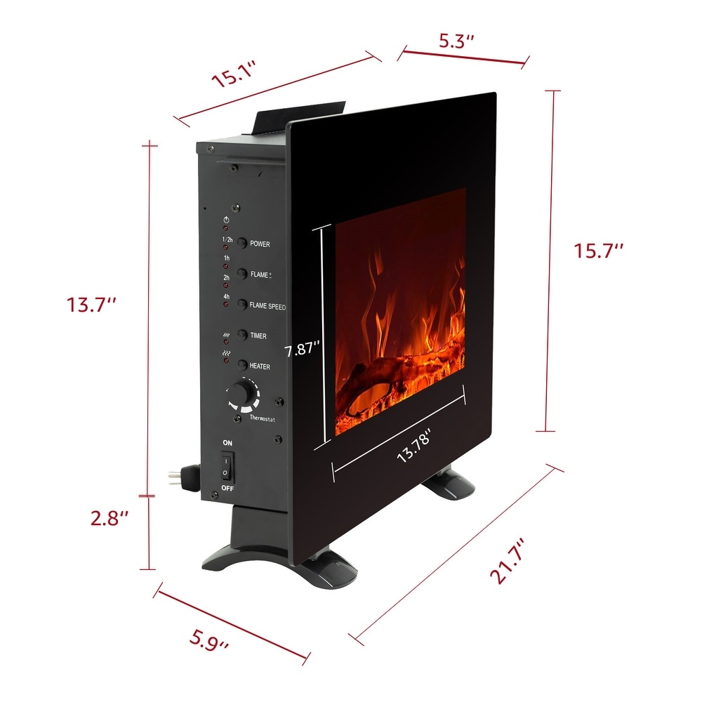 FLAME SHADE Wall Mounted Electric Fireplace Heater with Remote