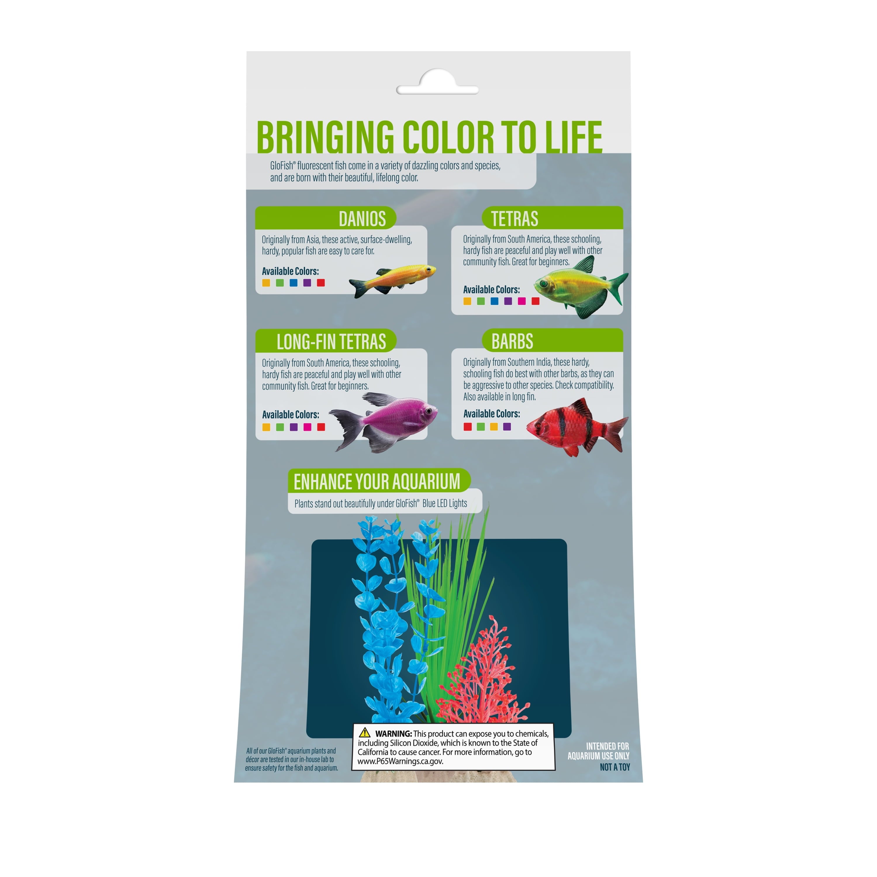 Tetra GloFish Plant Aquarium Décor， Multipack， 3 Plants for Plastic Material