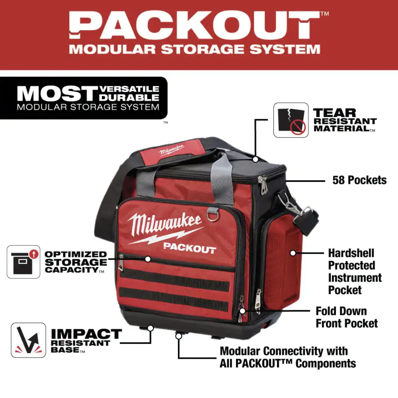 Milwaukee 10-Piece 1000-Volt Insulated Screwdriver Set and Case with 11 in. PACKOUT Tech Tool Bag