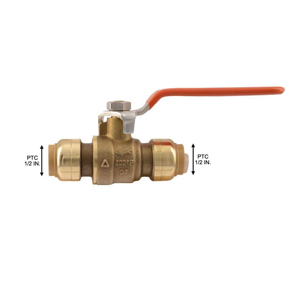 SharkBite 12 in. Brass Push-to-Connect Ball Valve 22222-0000LF