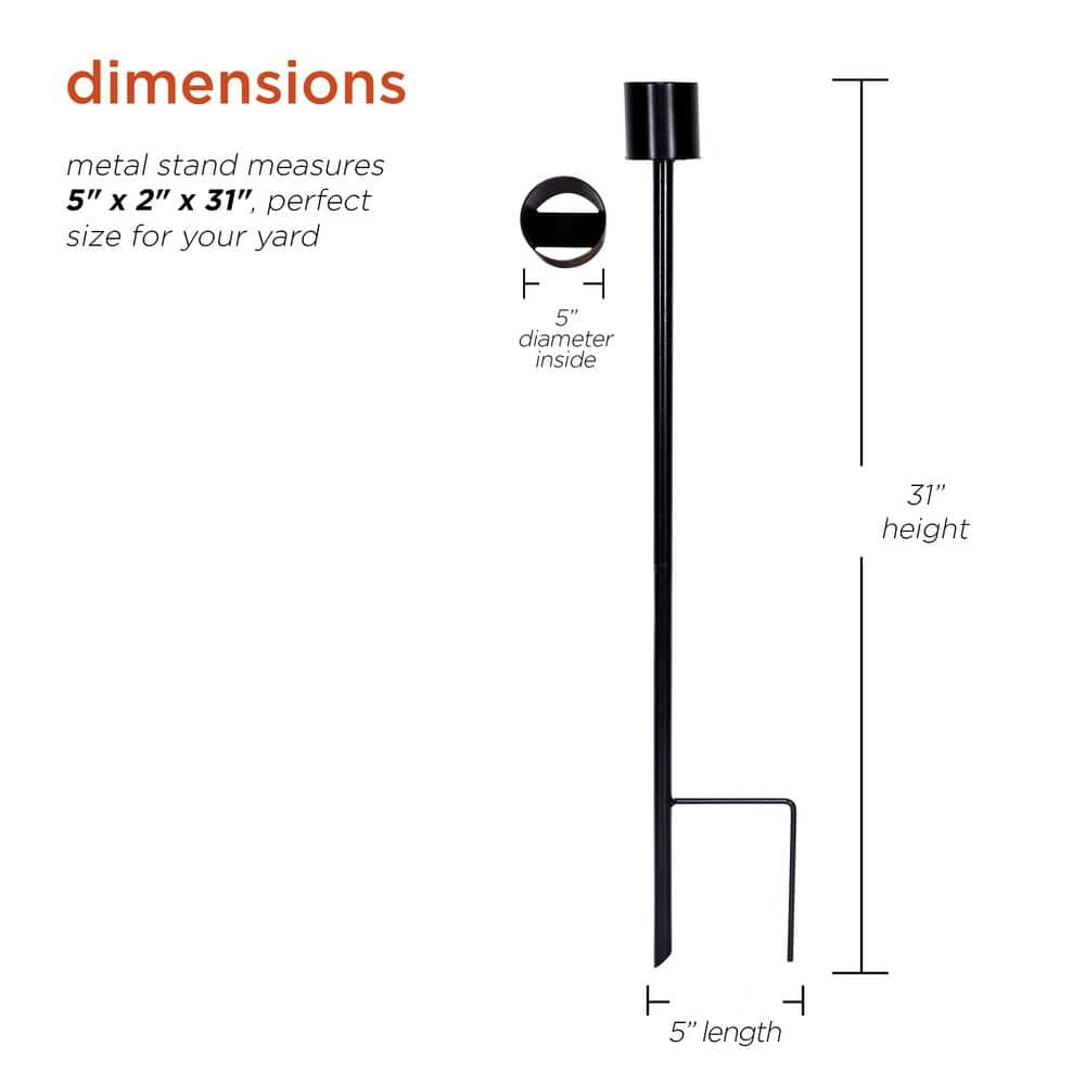 Alpine Corporation 31 in. Tall Outdoor Metal Gazing Globe Display Stand, Black KAB628