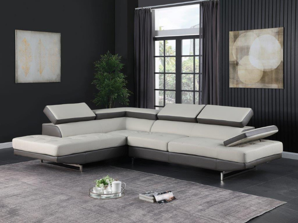 Brooklyn Left Arm Facing Leather Air Sectional   Contemporary   Sectional Sofas   by Luxuriant Furniture  Houzz