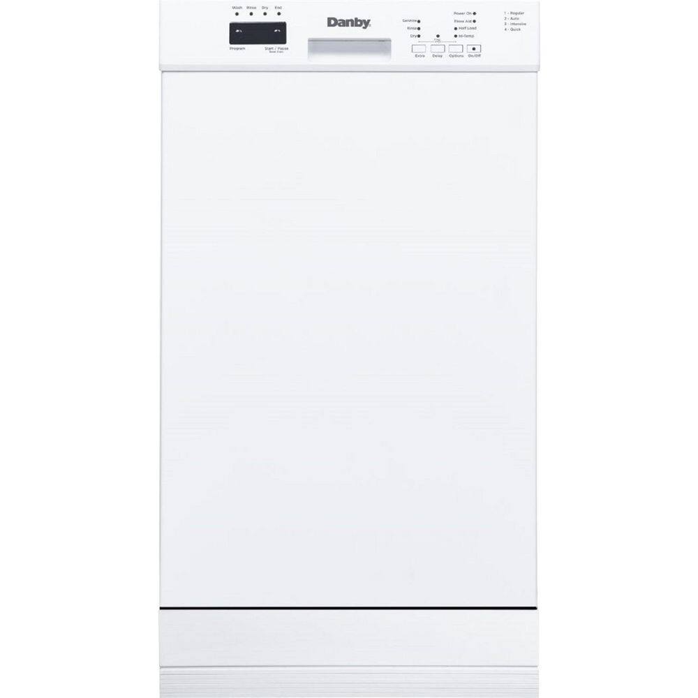 Danby 18 in. Front Control Built-in Dishwasher in White 51 DB DDW18D1EW