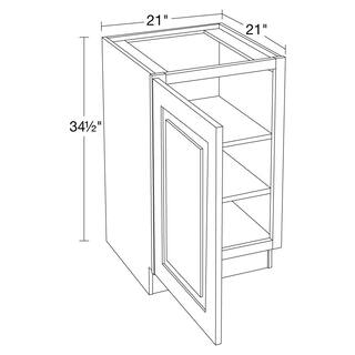 Home Decorators Collection Grayson Mythic Blue Plywood Shaker Stock Assembled Bath Kitchen Cabinet Soft Close FH Left 21 in. x 34.5 in. x 21 in. VB2121FHL-GMB